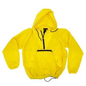 GAP bright yellow Anorak Hooded Windbreaker Jacket men's MEDIUM vintage 90s Y2K
